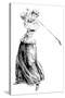 Lady Golfer Addresses the Ball-null-Stretched Canvas