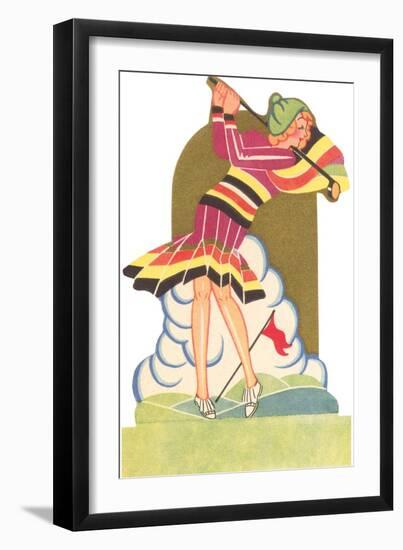 Lady Golfer, Graphics-null-Framed Art Print