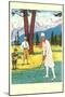 Lady Golfer in the Mountains-null-Mounted Art Print