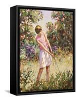 Lady Golfer in the Rough-Paul Gribble-Framed Stretched Canvas