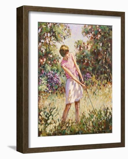 Lady Golfer in the Rough-Paul Gribble-Framed Giclee Print