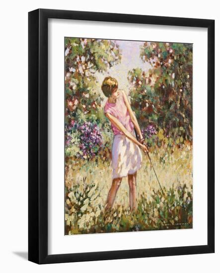 Lady Golfer in the Rough-Paul Gribble-Framed Giclee Print