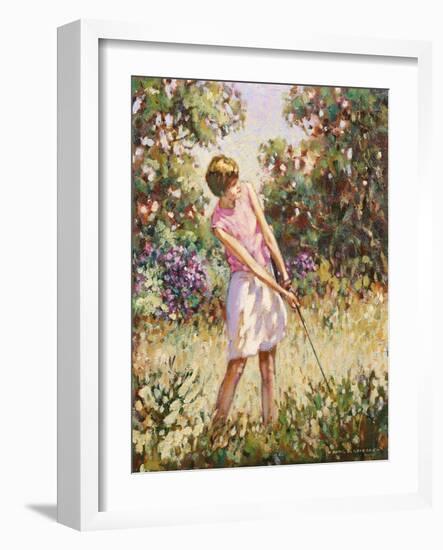 Lady Golfer in the Rough-Paul Gribble-Framed Giclee Print