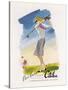 Lady Golfer Takes a Swing-null-Stretched Canvas