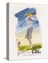 Lady Golfer Takes a Swing-null-Stretched Canvas