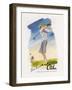 Lady Golfer Takes a Swing-null-Framed Photographic Print