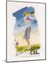 Lady Golfer Takes a Swing-null-Mounted Photographic Print