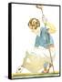 Lady Golfer Teeing Up-null-Framed Stretched Canvas