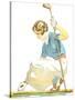 Lady Golfer Teeing Up-null-Stretched Canvas