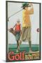 Lady Golfer-null-Mounted Art Print