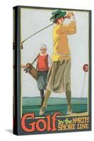 Lady Golfer-null-Stretched Canvas