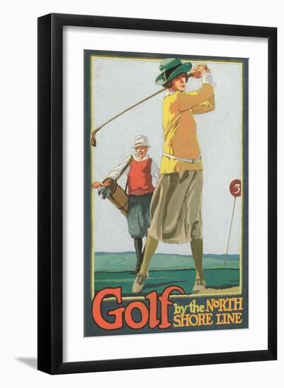 Lady Golfer-null-Framed Art Print