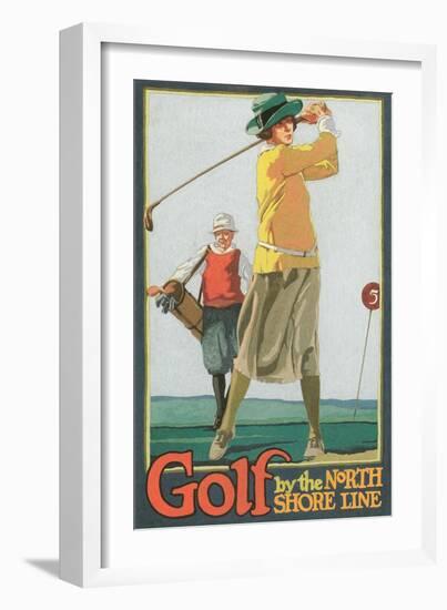 Lady Golfer-null-Framed Art Print