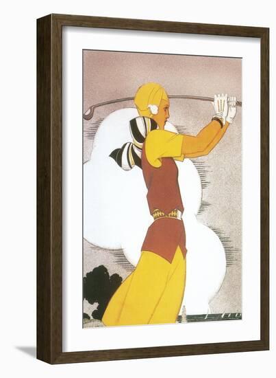 Lady Golfer-null-Framed Art Print