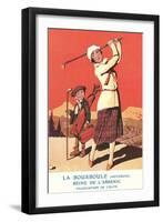 Lady Golfing at Health Spa-null-Framed Art Print