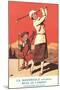 Lady Golfing at Health Spa-null-Mounted Art Print