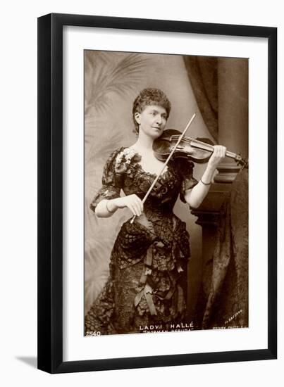 Lady Hallé playing the violin (b/w photo)-Alexander Bassano-Framed Giclee Print