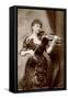 Lady Hallé playing the violin (b/w photo)-Alexander Bassano-Framed Stretched Canvas