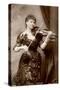 Lady Hallé playing the violin (b/w photo)-Alexander Bassano-Stretched Canvas