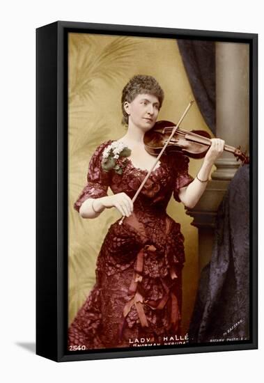 Lady Hallé playing the violin-Alexander Bassano-Framed Stretched Canvas