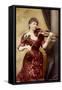 Lady Hallé playing the violin-Alexander Bassano-Framed Stretched Canvas