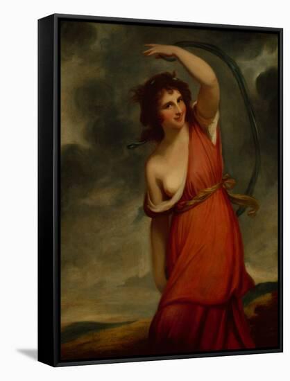 Lady Hamilton as Mirth-George Romney-Framed Stretched Canvas