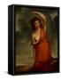 Lady Hamilton as Mirth-George Romney-Framed Stretched Canvas