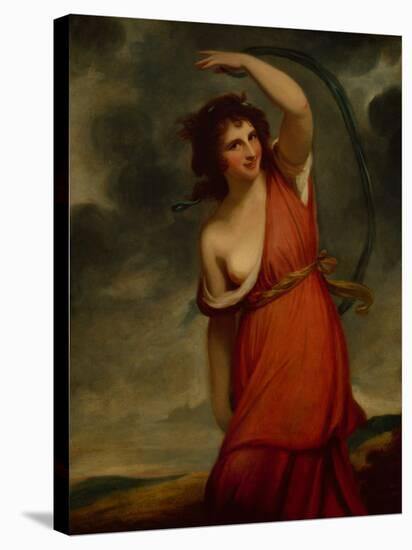 Lady Hamilton as Mirth-George Romney-Stretched Canvas