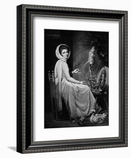 'Lady Hamilton as The Spinstress', c1782, (1912)-George Romney-Framed Giclee Print