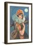 Lady Harlequin with Mandolin-null-Framed Art Print