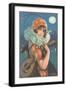 Lady Harlequin with Mandolin-null-Framed Art Print