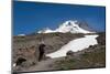 Lady hiker near a glacier on Mount Hood, part of the Cascade Range, Pacific Northwest region, Orego-Martin Child-Mounted Photographic Print