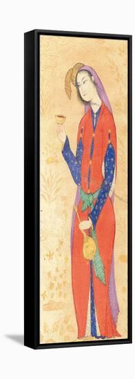 Lady Holding a Cup, Mid 17th Century-Muin Musavvir-Framed Stretched Canvas