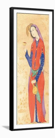 Lady Holding a Cup, Mid 17th Century-Muin Musavvir-Framed Giclee Print