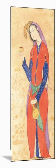 Lady Holding a Cup, Mid 17th Century-Muin Musavvir-Mounted Giclee Print