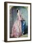 Lady Holding Flowers in Her Petticoat-Augustus Jules Bouvier-Framed Giclee Print