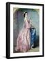 Lady Holding Flowers in Her Petticoat-Augustus Jules Bouvier-Framed Giclee Print