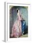 Lady Holding Flowers in Her Petticoat-Augustus Jules Bouvier-Framed Giclee Print