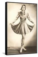 Lady Ice Skater in Tasteful Skirt-null-Framed Stretched Canvas