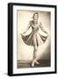 Lady Ice Skater in Tasteful Skirt-null-Framed Art Print