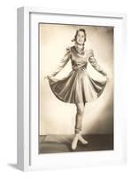 Lady Ice Skater in Tasteful Skirt-null-Framed Art Print