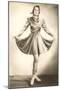 Lady Ice Skater in Tasteful Skirt-null-Mounted Art Print