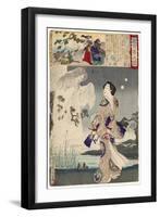 Lady Iga and the Ghost of Sasaki Kiyotaka, 1886-Toyohara Chikanobu-Framed Giclee Print
