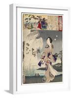 Lady Iga and the Ghost of Sasaki Kiyotaka, 1886-Toyohara Chikanobu-Framed Giclee Print