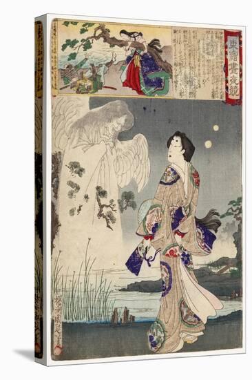 Lady Iga and the Ghost of Sasaki Kiyotaka, 1886-Toyohara Chikanobu-Stretched Canvas