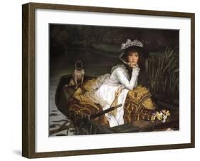 Lady in a Boat-Jacques-Joseph Tissot-Framed Art Print