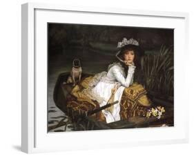 Lady in a Boat-Jacques-Joseph Tissot-Framed Art Print