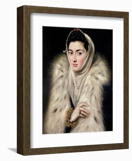 Lady in a Fur Wrap-El Greco-Framed Giclee Print