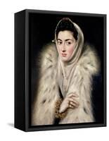 Lady in a Fur Wrap-El Greco-Framed Stretched Canvas