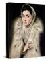 Lady in a Fur Wrap-El Greco-Stretched Canvas